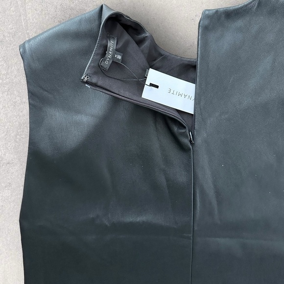 NWT Women’s Dynamite Michaela Faux Leather Muscle T-Shirt | M - Picture 5 of 10